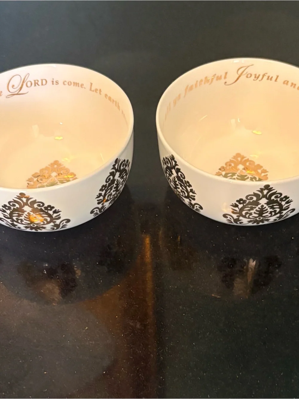 Cracker Barrel Season Of Glory 2 White Ceramic Bowls Gold Accents 4”Diameter